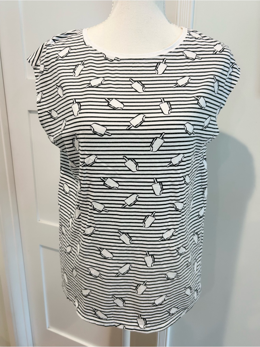 Zara Trafaluc Striped Tee with Ice Pop Motif